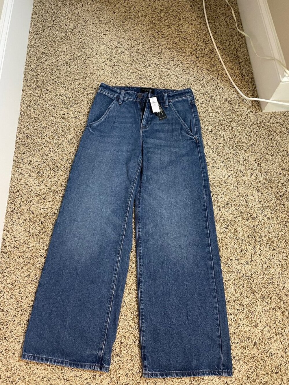 NWT Banana Republic High-Rise Wide-Leg Crop Jeans dark Wash Size 4P